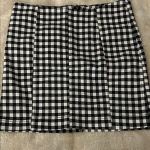 Free People Black and White Gingham Mini Skirt